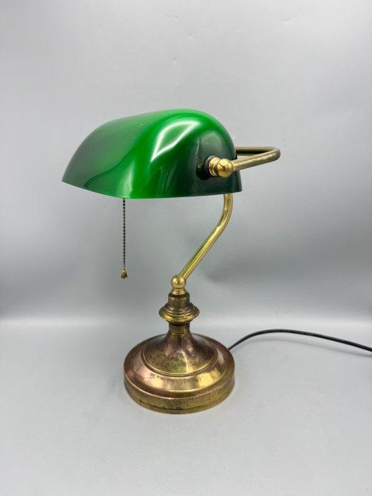 Originele vintage bankierslamp met groene glazen kap -, Antiek en Kunst, Curiosa en Brocante