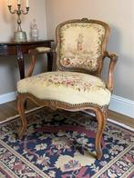 Chaise - Bois, tissu - Fauteuil Louis XV
