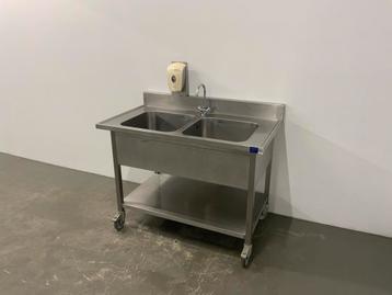 Mobiele spoeltafel met wastafelkraan - Delta Horeca, Ophalen of Verzenden
