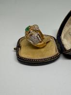 Bague - 18 carats Or jaune - 2.54ct. tw. Émeraude - Diamant, Bijoux, Sacs & Beauté