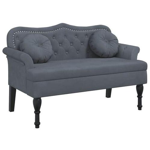 Bankje Donkergrijs Fluweel 120cm - Retour Deal - Eleganti..., Huis en Inrichting, Stoelen, Grijs, Twee, Nieuw, Verzenden