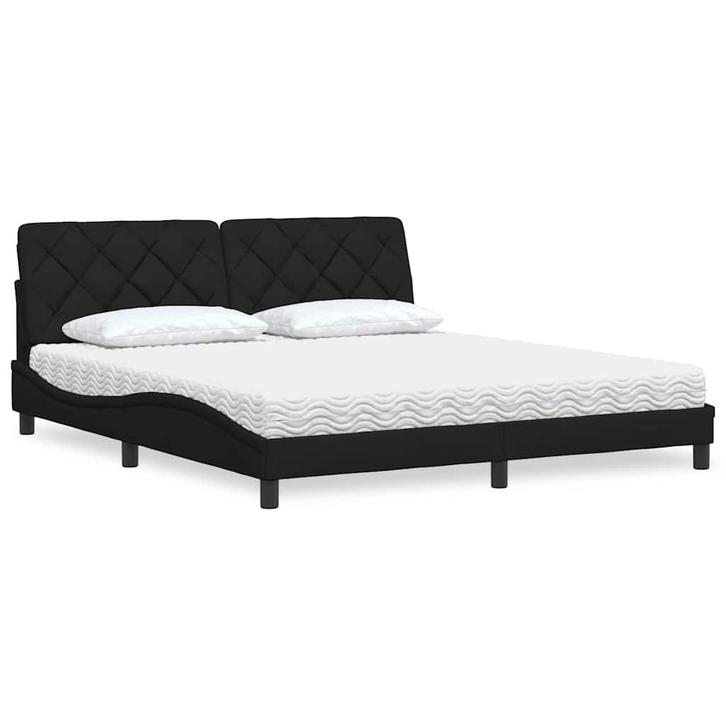 vidaXL Bed met matras stof zwart 180x200 cm, Maison & Meubles, Chambre à coucher | Lits, Envoi