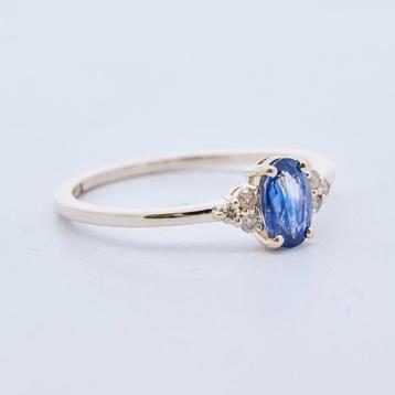 Zonder Minimumprijs - Ring 14 kt. - 0.87ct. tw. Saffier, Handtassen en Accessoires, Ringen, Nieuw