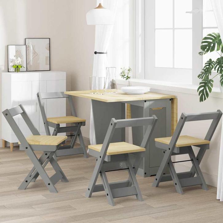 vidaXL Eetkamerstoelen 4 st Corona inklapbaar massief, Huis en Inrichting, Stoelen, Nieuw, Verzenden