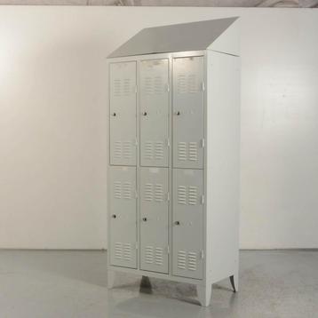 Locker Officenow - Lichtgrijs - 210 x 90 cm - Incl. 6 deuren, Ophalen of Verzenden