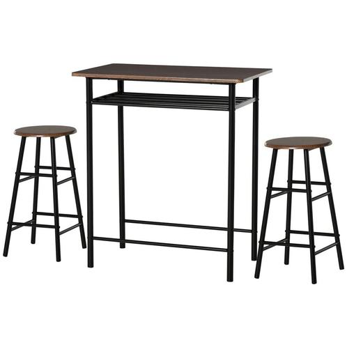 Bartafel Set 3-delig Eettafel Met 2 Barkrukken Eetgroep Keuk, Huis en Inrichting, Tafels | Eettafels, Verzenden