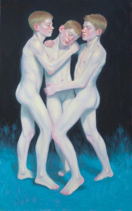 Francien Krieg - Brotherhood of grace, Antiquités & Art, Art | Peinture | Moderne