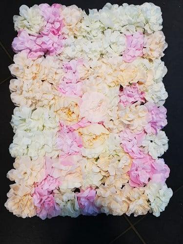 Flowerwall 40x60 cm Wit Roze Zalmkleur, Hobby en Vrije tijd, Knutselen, Nieuw