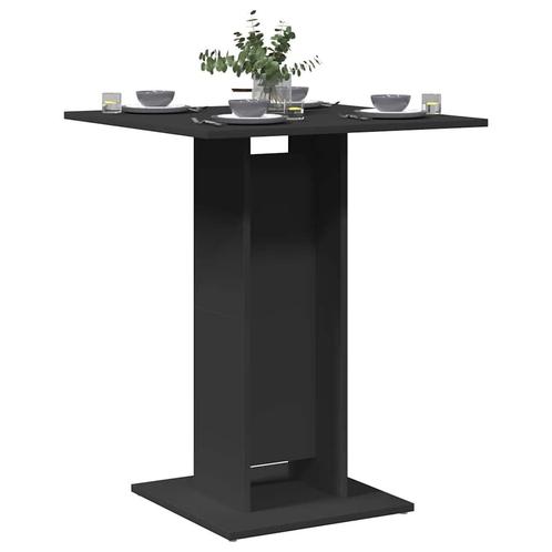 vidaXL Bistrotafel 60x60x75 cm bewerkt hout zwart, Huis en Inrichting, Tafels | Eettafels, Nieuw, Verzenden