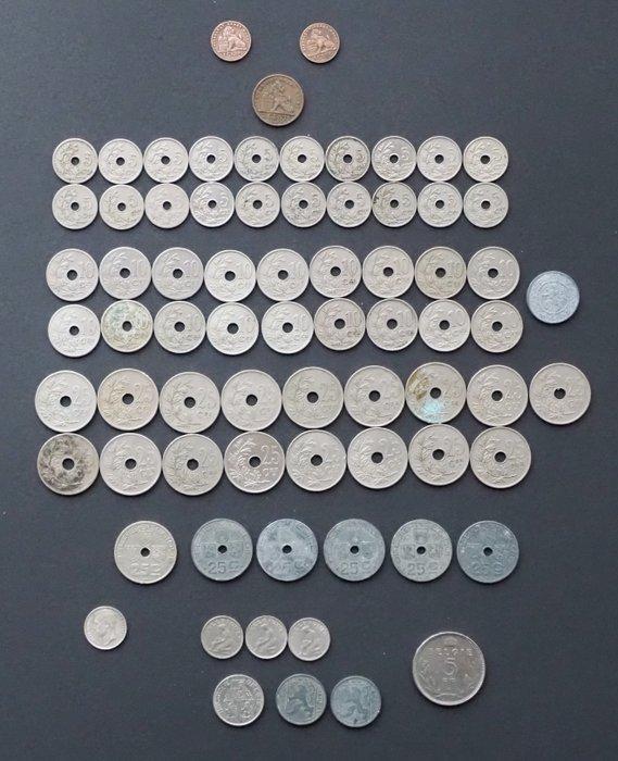 Belgique. Franc Lot of 73 stuks (Sans prix de réserve), Timbres & Monnaies, Monnaies | Pays-Bas
