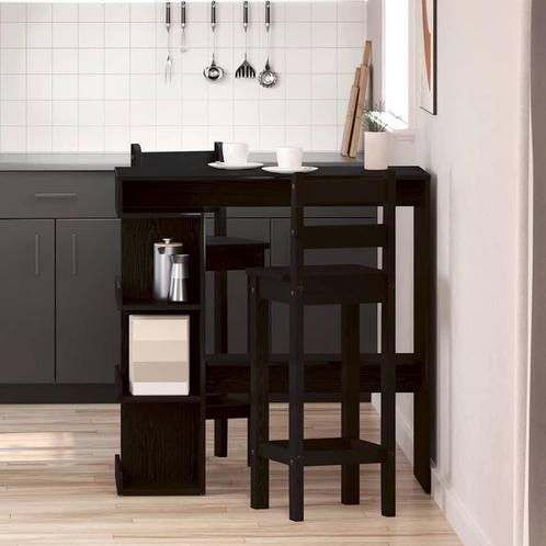 vidaXL Bartafel met plank Zwart eiken 100 x 48 x 101.5 cm, Huis en Inrichting, Tafels | Eettafels, Nieuw, Verzenden