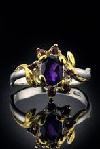Amethist - Zilver - Ring - Organisch Ontwerp, Antiek en Kunst