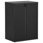 vidaXL Tuinkast 65x45x88 cm polypropyleen rattan zwart, Huis en Inrichting, Verzenden, Nieuw