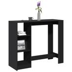 vidaXL Table de bar avec étagère noir 124x46x103,5cm, Maison & Meubles, Verzenden, Neuf