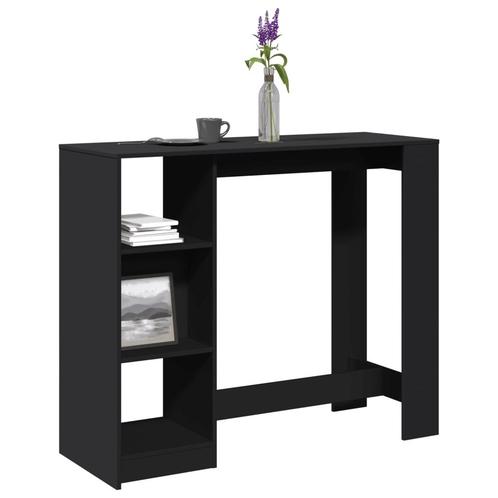 vidaXL Table de bar avec étagère noir 124x46x103,5cm, Maison & Meubles, Tables | Tables à manger, Neuf, Envoi