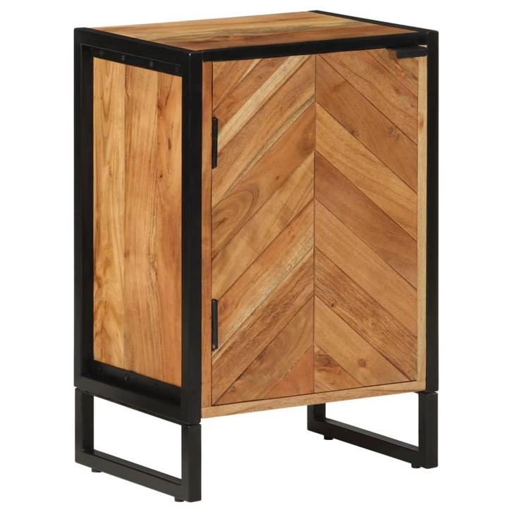 vidaXL Badkamerkast 40x30x60 cm massief acaciahout en ijzer, Huis en Inrichting, Badkamer | Badkamermeubels, Nieuw, Verzenden