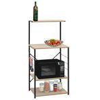 vidaXL Magnetronkast 60x39,6x123 cm bewerkt hout zwart en, Huis en Inrichting, Keuken | Keukenbenodigdheden, Verzenden, Nieuw