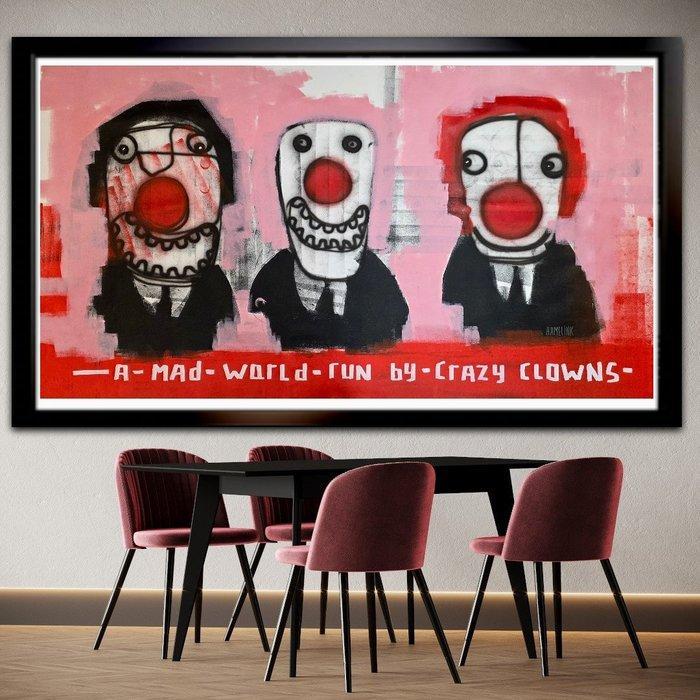 Hamelink - Run by Clowns, Antiek en Kunst, Kunst | Schilderijen | Modern