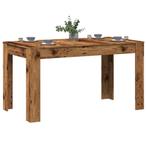 vidaXL Eettafel 140x74,5x76 cm bewerkt hout oud houtkleurig, Huis en Inrichting, Tafels | Eettafels, Verzenden, Nieuw