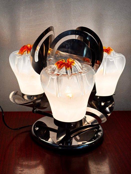 Tafellamp - Glas, Metaal, Chroom, Antiek en Kunst, Antiek | Verlichting