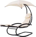 Schommelstoel tuin met parasol - beige, Ophalen of Verzenden, Nieuw