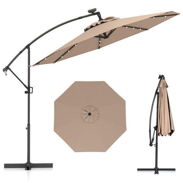 2dekans | Coast 300 cm Bruine Zonnescherm Parasol met LED, Audio, Tv en Foto, Afstandsbedieningen, Ophalen of Verzenden