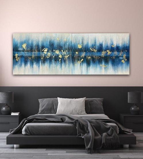Cornelio Reut - Diamante Blu (Dittico compreso di telaio)XXL, Antiek en Kunst, Kunst | Schilderijen | Modern