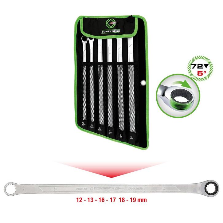 Competition Ratelringsleutelset XXL 6-delig, Auto diversen, Autogereedschap, Nieuw, Verzenden