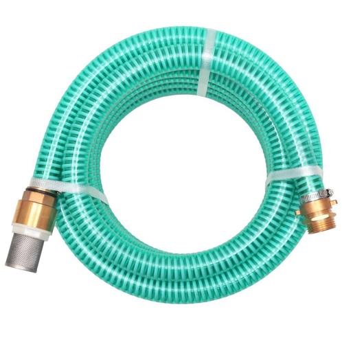 vidaXL Zuigslang met messing koppelingen 7 m 25 mm groen, Tuin en Terras, Tuinslangen, Nieuw, Verzenden