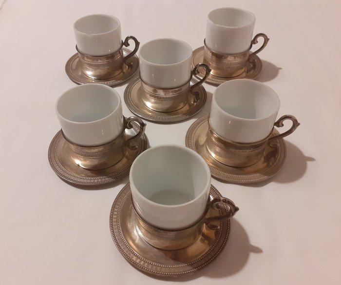 Richard Ginori - Koffieservies (6) - .800 zilver, Antiek en Kunst, Antiek | Zilver en Goud