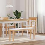 vidaXL Bank 110 cm massief hout rubber, Huis en Inrichting, Verzenden, Nieuw