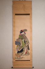 Schilderij van een mooie vrouw - dansende Japanse dame -