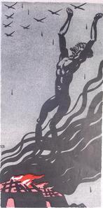 Paasvuur in Abessinië (lijst optie, Lithos), Antiek en Kunst, Verzenden