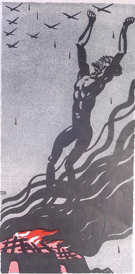 Paasvuur in Abessinië (lijst optie, Lithos), Antiek en Kunst, Kunst | Litho's en Zeefdrukken, Verzenden