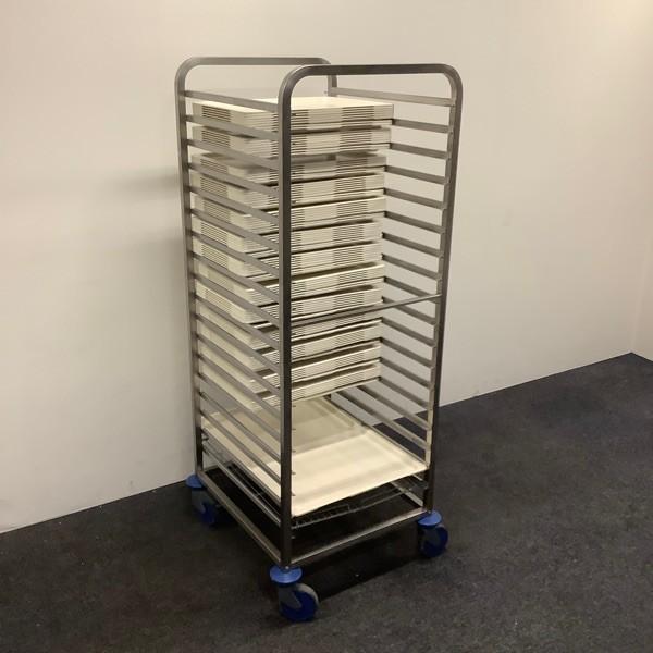 Regaalwagen RVS RWR 161 Blanco + 94 dienbladen, Zakelijke goederen, Horeca | Overige