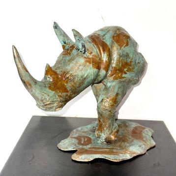 Abdoulaye Derme - Sculpture, Rhinocéros figé ou Force