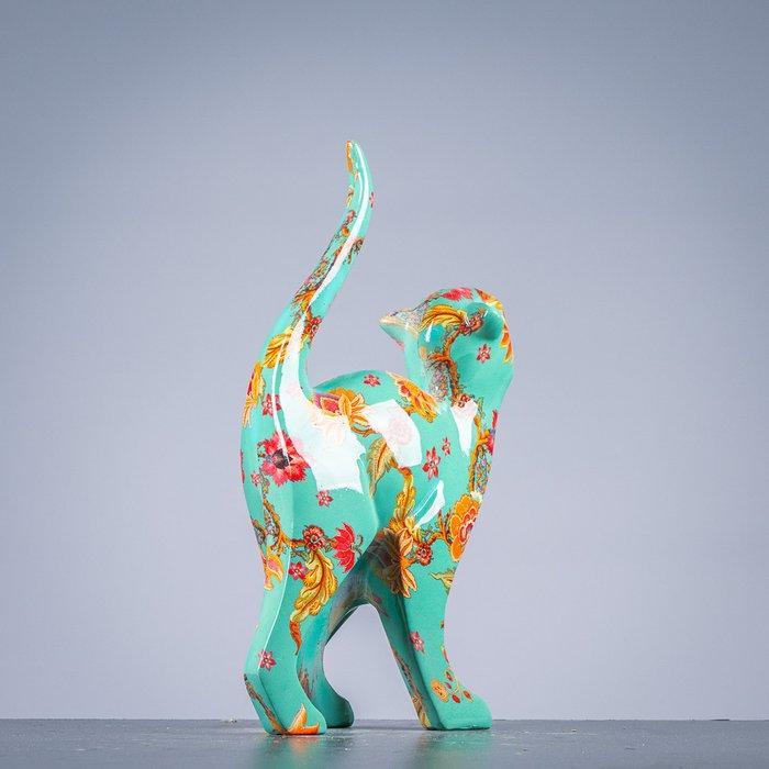 Figuur - Flower cat - polyresin, Antiek en Kunst, Curiosa en Brocante