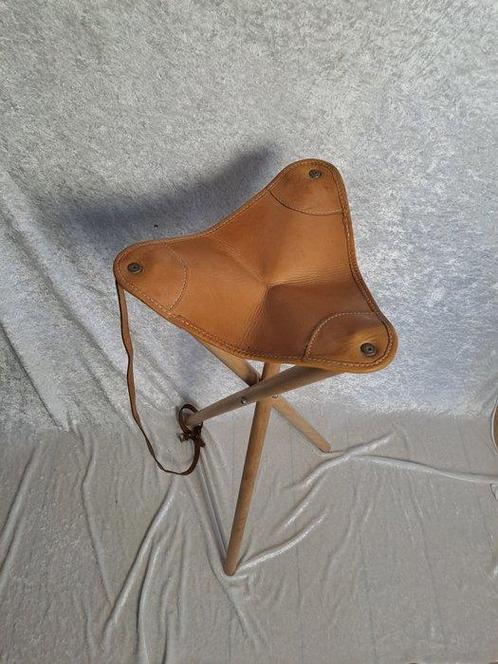 Chaise - Cuir - Chaise de chasseur, Antiek en Kunst, Curiosa en Brocante