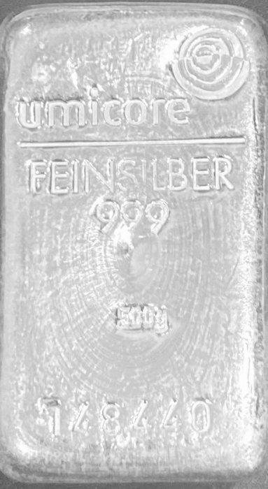 500 gram - Zilver .999 - Umicore, Belgium - Verzegeld, Postzegels en Munten, Edelmetalen en Baren