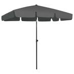 vidaXL Strandparasol 200x125 cm antracietkleurig, Tuin en Terras, Verzenden, Nieuw