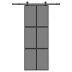 vidaXL Schuifdeur met beslag 76x205 cm gehard glas en, Doe-het-zelf en Bouw, Deuren en Vliegenramen, Verzenden, Nieuw