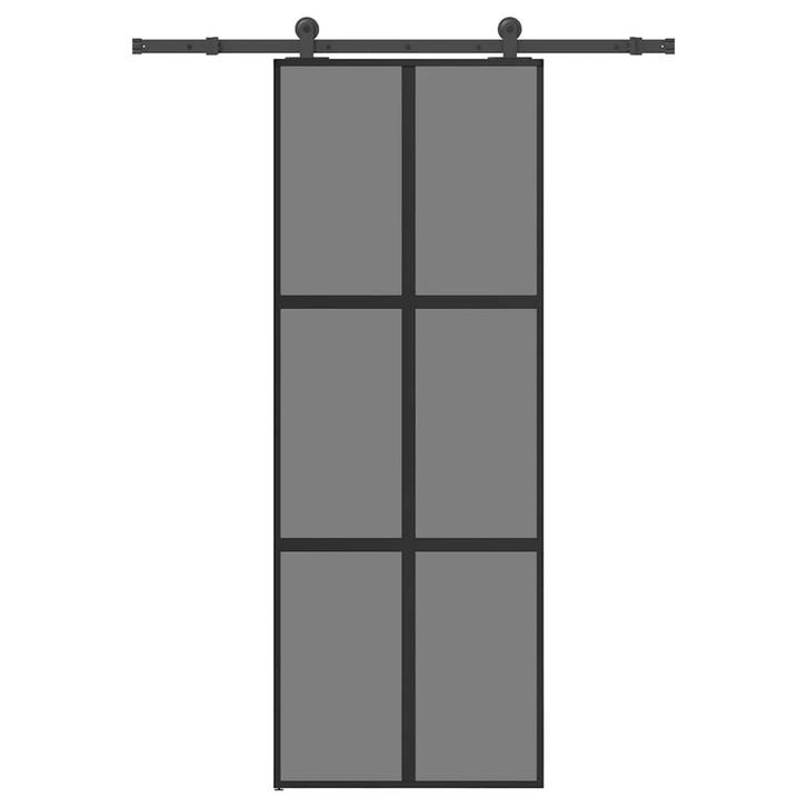 vidaXL Schuifdeur met beslag 76x205 cm gehard glas en, Doe-het-zelf en Bouw, Deuren en Vliegenramen, Nieuw, Verzenden