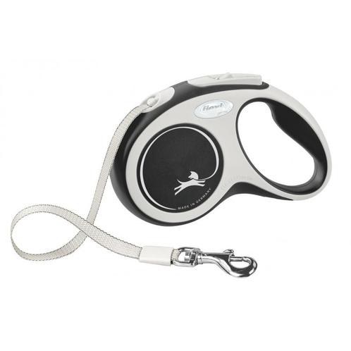 Flexi new comfort - riem 5m - max 15kg - zwart - kerbl, Dieren en Toebehoren, Honden-accessoires, Nieuw