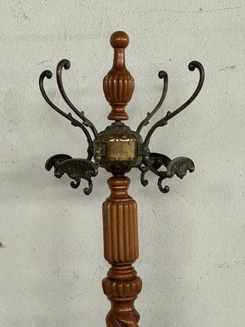 Kapstok - Hout, Verguld messing - Vintage kleerhanger