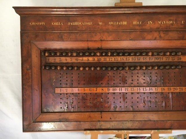 Paneel - Walnoot, Knoesthout - Scorebord voor biljart, Antiek en Kunst, Antiek | Overige Antiek