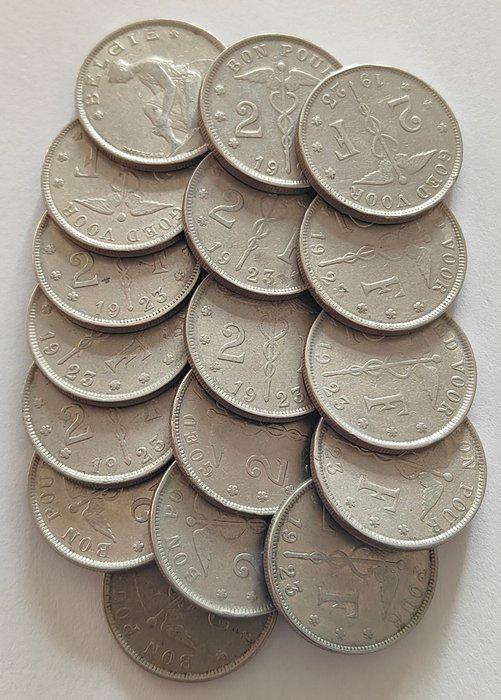 België. Albert. 2 Francs 1923 Vlaams / frans - 17 stuks, Postzegels en Munten, Munten | Nederland