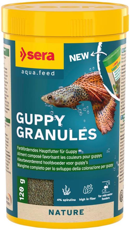 Sera Guppy Granules 250ml (Sera aquariumvoer), Dieren en Toebehoren, Vissen | Aquaria en Toebehoren, Overige typen, Nieuw, Ophalen of Verzenden