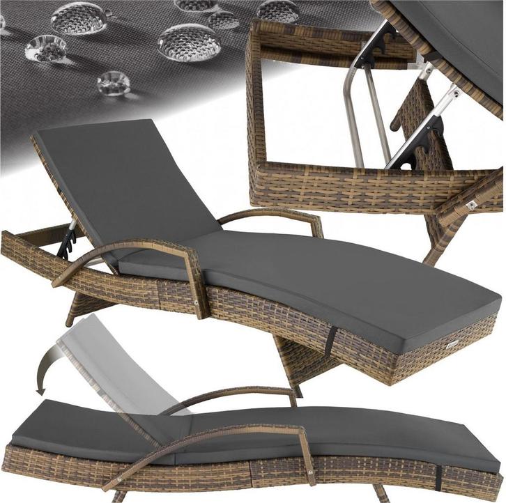 Ligbed - Ligstoel - Zonnebed - Verstelbaar - Bruin - Tectake, Jardin & Terrasse, Chaises longues, Envoi