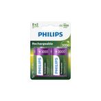 Philips MultiLife 1.2V D / HR20 3000mAh NiMh oplaadbare b..., Verzenden, Nieuw