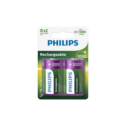 Philips MultiLife 1.2V D / HR20 3000mAh NiMh oplaadbare b..., Audio, Tv en Foto, Accu's en Batterijen, Nieuw, Verzenden